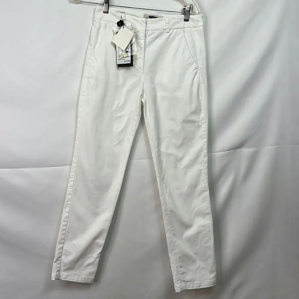 MaxMara white Oglio Cigarette Stretch trousers NWT